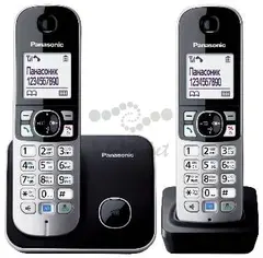 Радио-телефон Dect Panasonic KX-TG6812RU черный (2 трубки) АОН