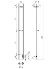 Полотенцесушитель электрический Point Деметра PN12812B П3 80x1200 диммер справа, черный