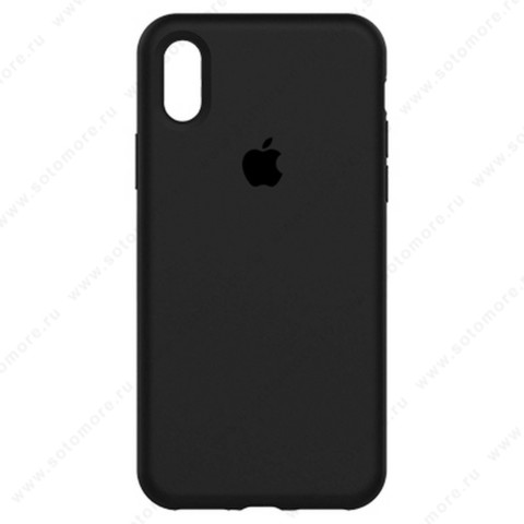 Накладка Silicone Case для Apple iPhone XS Max закрытый черный