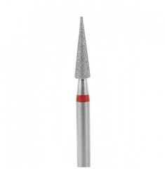Фреза алмазная Конус заостренный тонкий, 21 мм, красная
