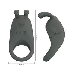 Серое эрекционное кольцо с вибрацией Master Ring - 