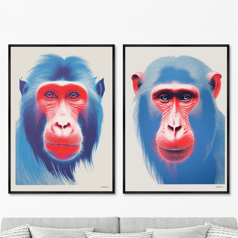 ArtNoMore - Набор из 2-х репродукций картин на холсте The Monkeys, 2024г.