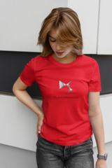 Женская футболка с принтом ДС (DS) красная 001