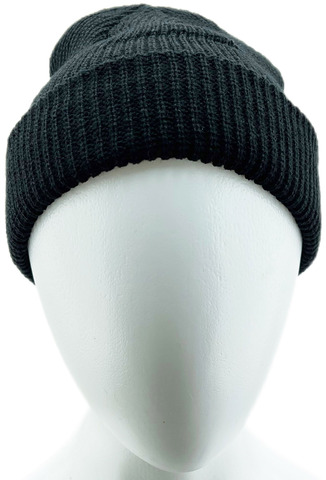 Картинка шапка вязаная Skully Wear short beanie black - 5