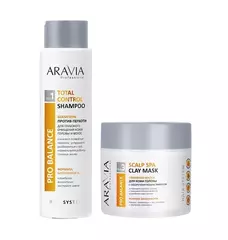 Глиняная маска для кожи головы с себорегулирующим эффектом Scalp Spa Clay Mask, 300 мл ARAVIA Professional