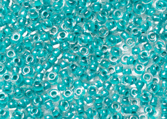 Бисер 8/0 PRECIOSA, 50г, кристально-прозрачный с бирюзово-зеленым прокрасом блестящий