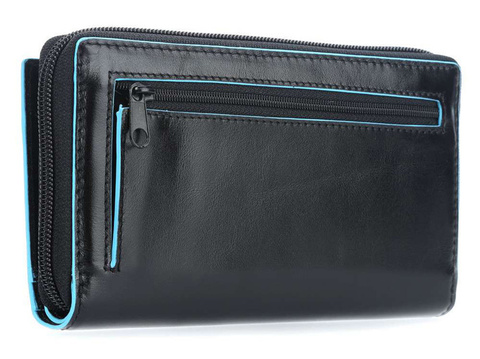 Кошелек женский Piquadro Blue Square, чёрный, кожа натуральная (PD1354B2R/N)