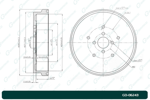 Барабан тормозной G-brake  GD-06243