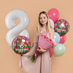 Мини сет гелиевых шаров 8 марта