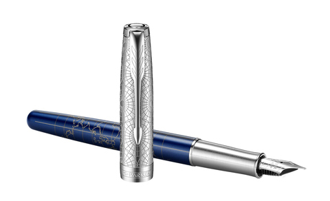 Ручка перьевая Parker Sonnet Atlas SE18 Blue Silver CT (2054838)