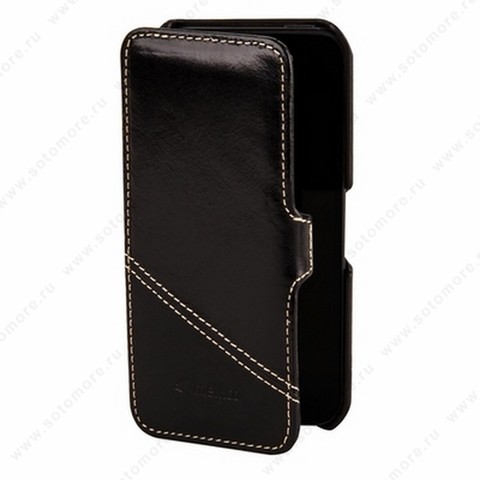 Чехол-книжка Melkco для iPhone SE/ 5s/ 5C/ 5 Leather Case Booka Type Mix and Match Series (Vintage Black/ Black Wax)