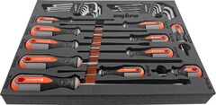 Ombra OMT29STE Набор отверток стержневых ROUND GRIP и торцевых ключей в EVA ложементе 280х375 мм, 29 предметов 56130