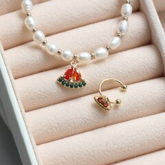 Подвеска с фианитами Арбуз 11*11 мм, позолота, П098