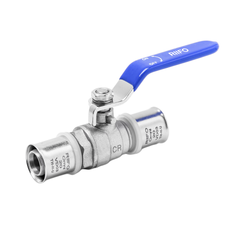 RIIFO Omni кран шаровой с синей ручкой-рычагом пресс никелированная латунь 16-16