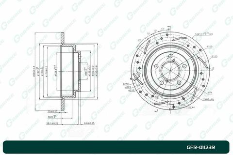 Диск тормозной перфорированный G-brake GFR-01123R правый