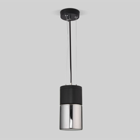 Уличный подвесной светильник 35125/H Roil чёрный/дымчатый плафон