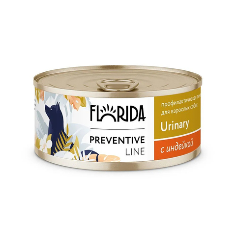 Влажный корм Florida Preventive Line Urinary, для собак, при профилактике МКБ, с индейкой, 100 г