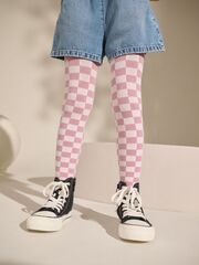 Колготки хлопковые для девочки Next AB7-732, Белый, Розовый