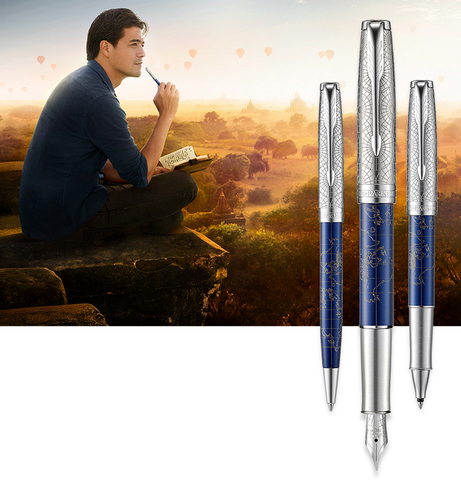 Ручка перьевая Parker Sonnet Atlas SE18 Blue Silver CT (2054838)