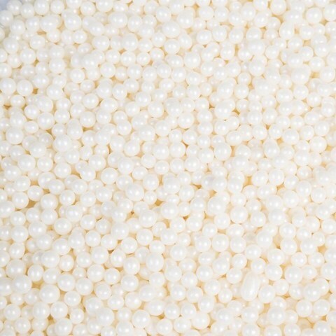 Драже рисовое в глазури Белый жемчуг 3 мм 50 гр.