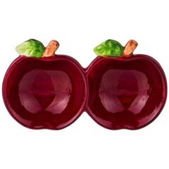 Менажница керамическая Красное яблоко 782-166 2 секции 18x10x4 см