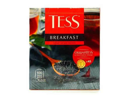 Чай черный в пакетиках Tess Breakfast 100 пак/уп, 1,8 г