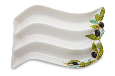 Блюдо для оливок 27х21см Edelweiss Оливки белое
