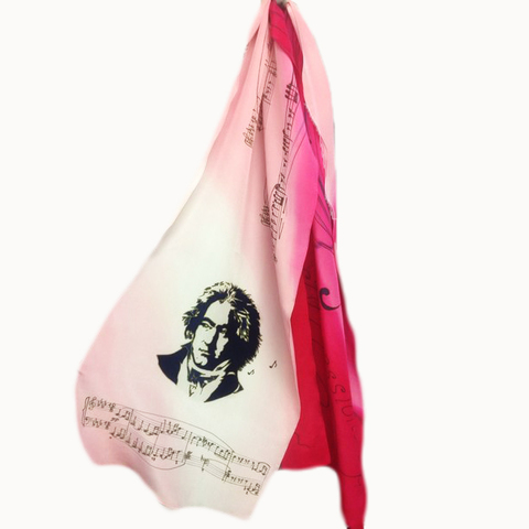 Шелковый шарф батик Моцарт