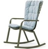 Уличное кресло-качалка Folio агава с голубой подушкой