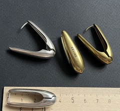 20254 - Серьги CELINE конусообразные из латуни под бронзу/матовое серебро в винтажном стиле