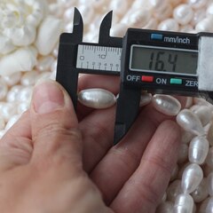 Жемчуг натуральный речной, рис, 8,1-16,6 мм, 1 нить, Ж030