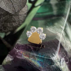 Накрутка "Cat Paw" - Желтое золото - White CZ