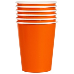 Стаканы однотонные, Оранжевый, 250 мл, 6 шт.