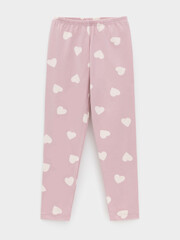 брюки  для девочки  КР 4074/розовый лед,сердечки к599
