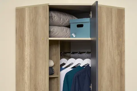 Шкаф угловой Вегас ШКУ-01 дуб каньон / графит