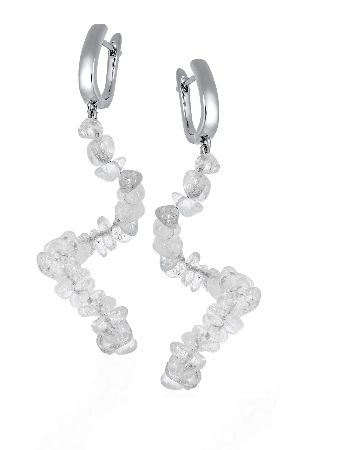 Висячие серьги с горным хрусталем