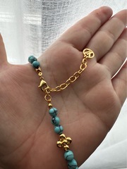 83236 - Колье-чокер в стиле LV с бусинами под бирюзу