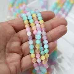 Селенит бусины, шарик, микс, 6 мм, 1 нить, К019