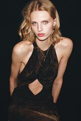 ZARA НАБОР ИЗ 2 ОЖЕРЕЛИЙ-ЦЕПОЧЕК С КАМНЕМ, ЗОЛОТИСТЫЙ