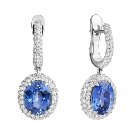 Серьги с сапфирами и бриллиантами, E0070-4/3