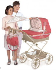 DeCuevas Коляска с сумкой и зонтиком для кукол REBORN серии Мартина, 90 см  (складная, с регулируемой ручкой) (82033)