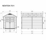 Пластиковый сарай Keter Newton 7,5x11 фута серый