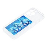 Силиконовый чехол с визитницей - кармашком для карт Clear Card для iPhone 13 Pro (Прозрачный)