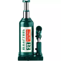 KRAFTOOL DOUBLE RAM, 2 т, 170 - 380 мм, с увеличенным подъемом, двухштоковый бутылочный домкрат (43463-2)