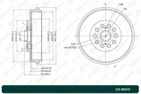 Барабан тормозной G-brake  GD-06372