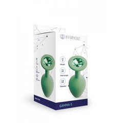 Анальная пробка с зеленым кристаллом Gamma, цвет салатовый (CORE) (S)