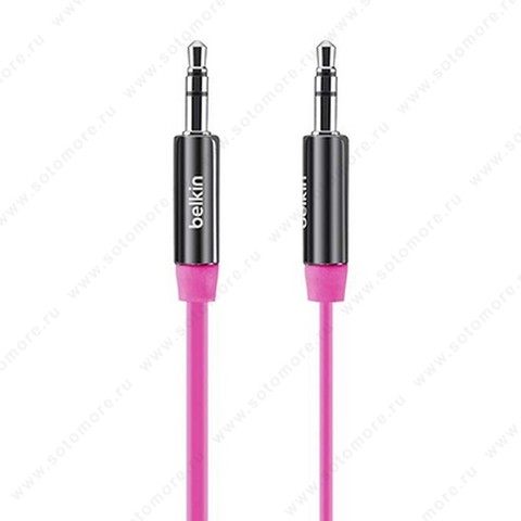 Кабель BELKIN MIXIT Aux Cable 3.5mm розовый плоский