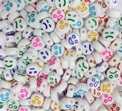 Бусины смайлики, р. 6х3 мм, 50 гр