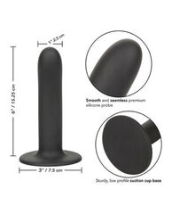 Черный анальный стимулятор Silicone Smooth Probe - 15,25 см. - 