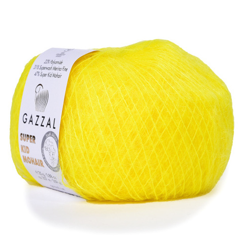 Пряжа Gazzal Super Kid Mohair 64431 солнечный-желтый